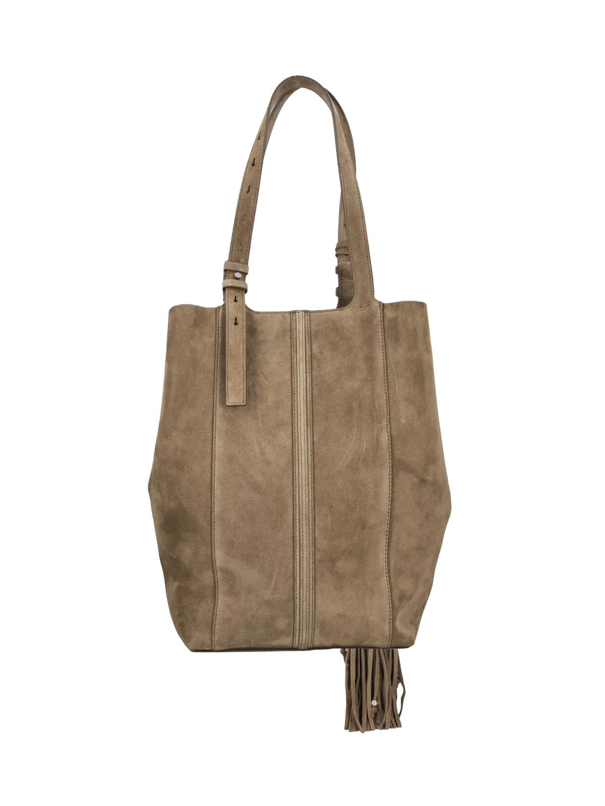 Brown 24/7 Fringed Calf Suede Tote