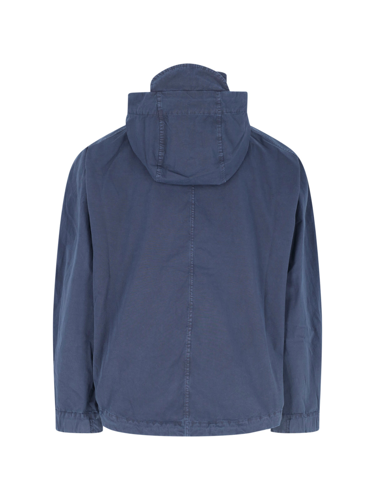 Navy Embroidered Hooded Jacket