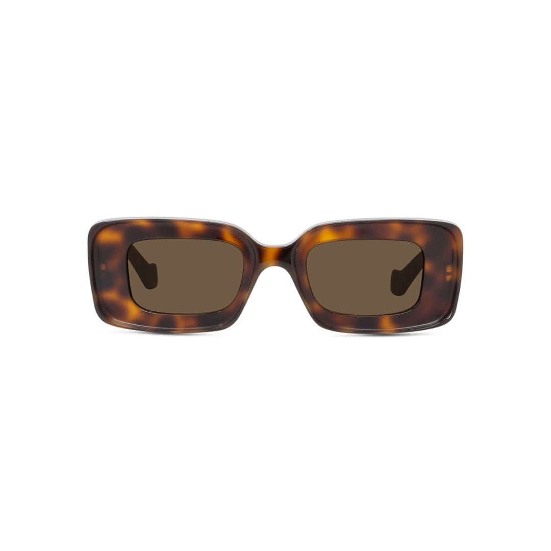 Tortoiseshell Lw40101I Rectangular Logo Sunglasses