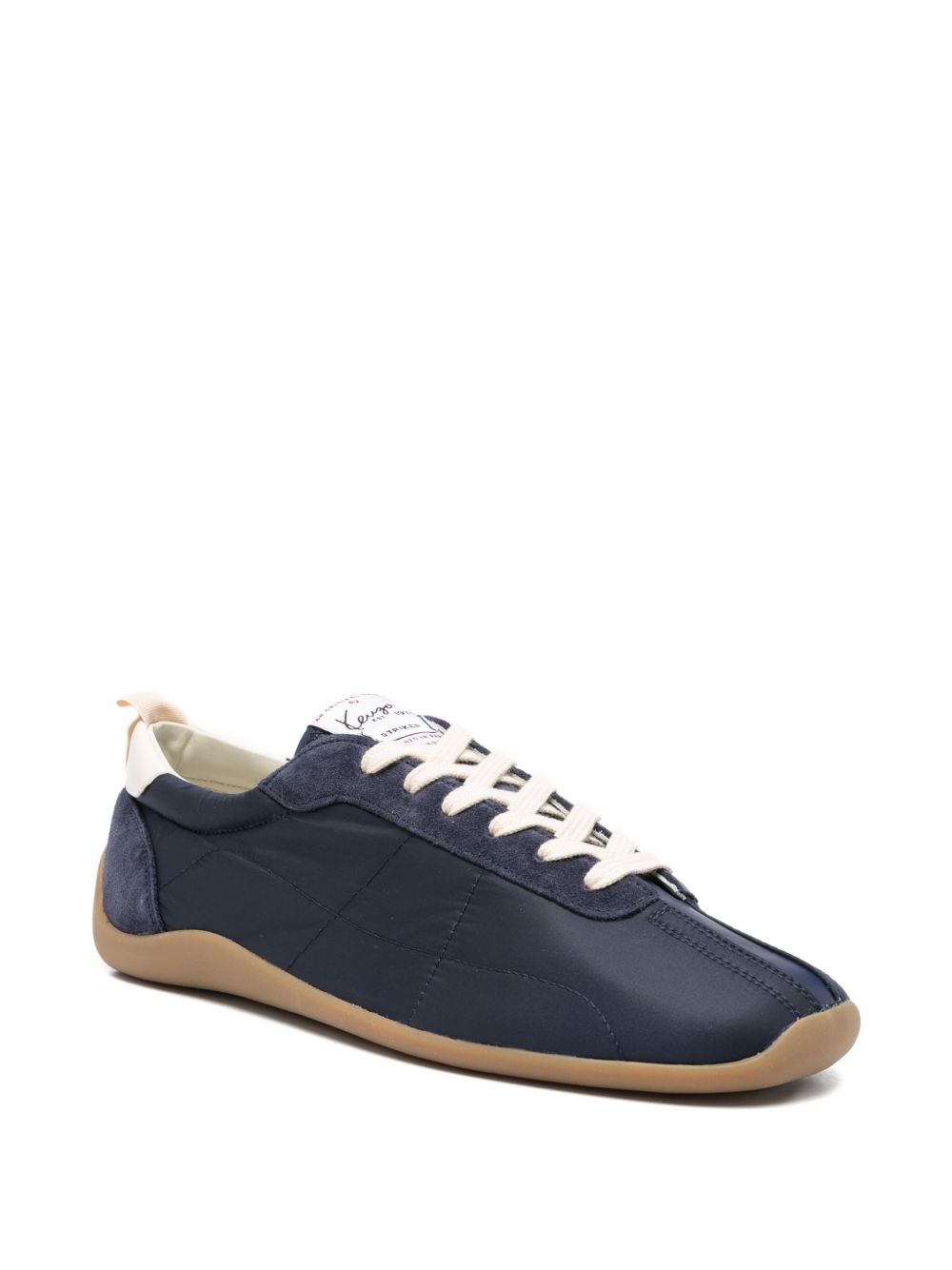 Blue Panelled Lace-Up Rubber Sneakers