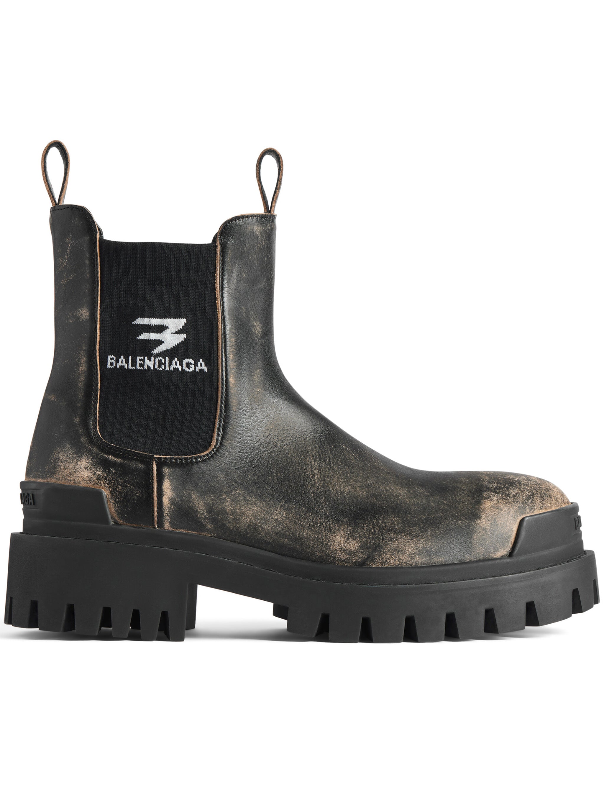 Black Strike Chels Chunky Leather Boots