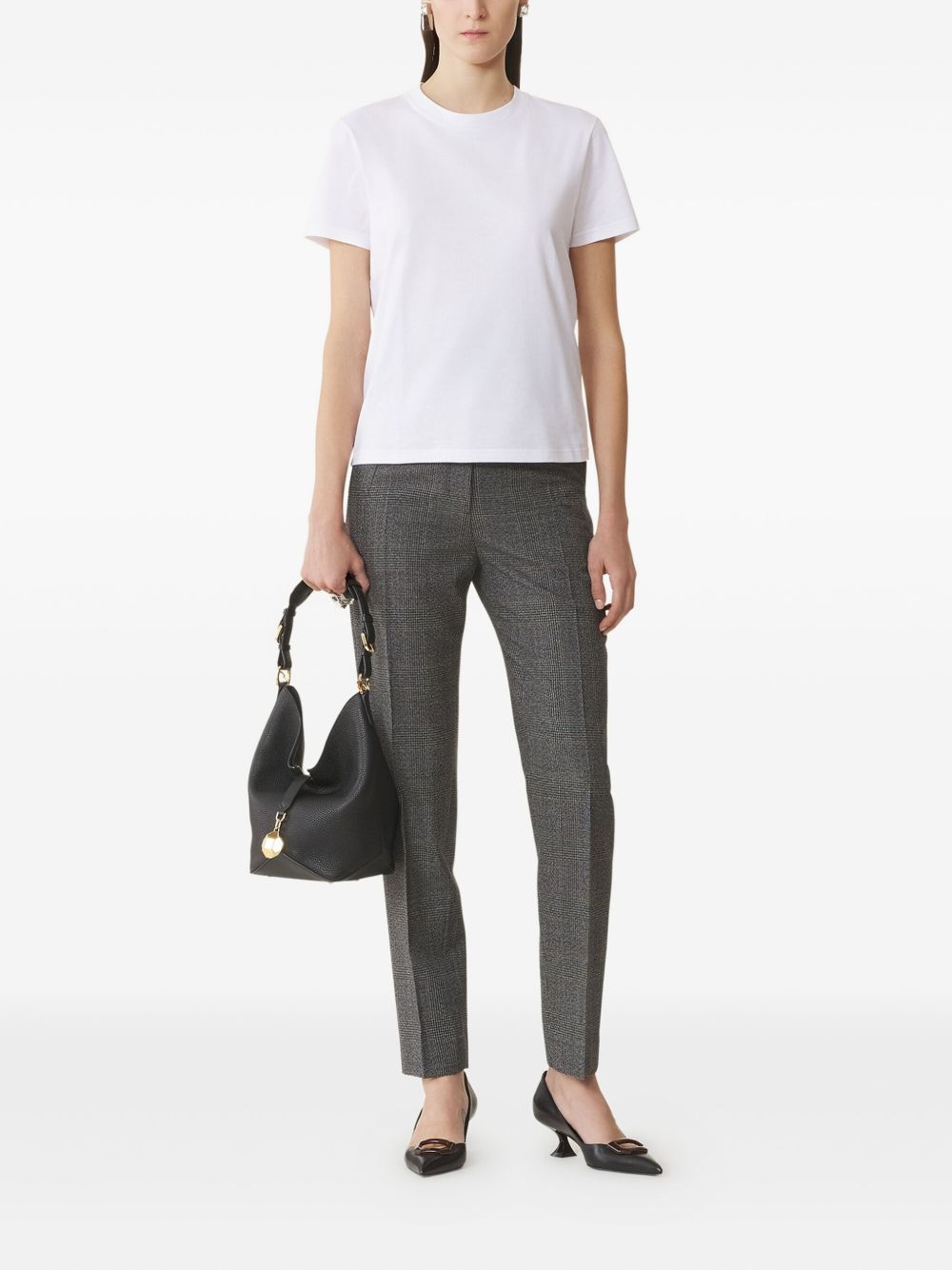Short-Sleeved Top with Rounded Neckline