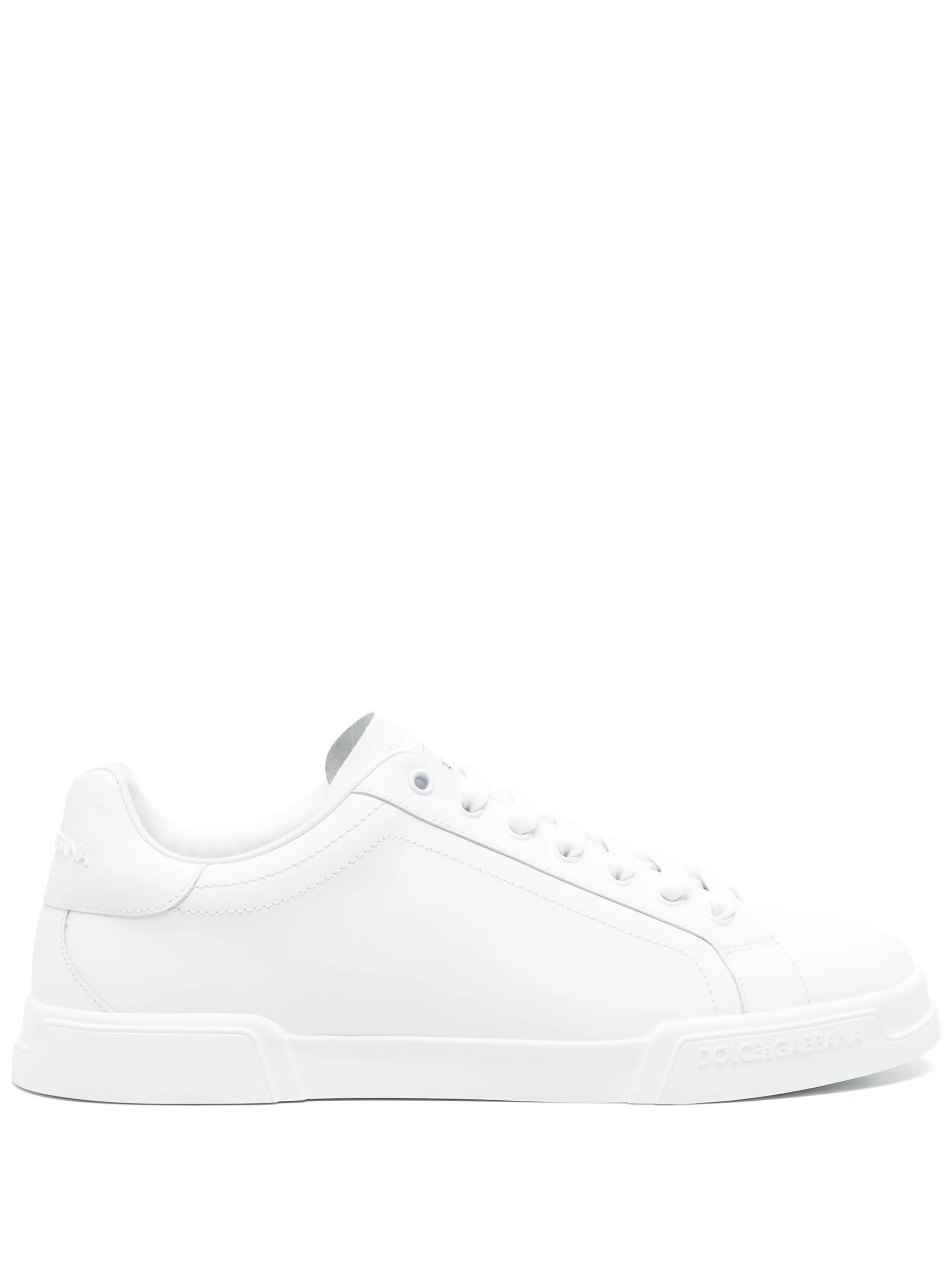 Minimalist White Nappa Leather Flat Sneakers