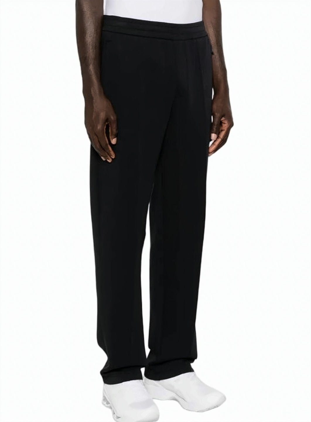 Straight Technical Stretch Elastic Waist Trousers
