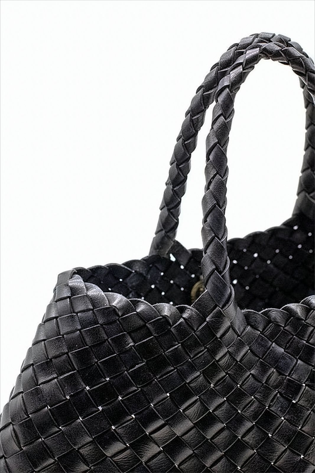 Woven Buffalo Leather Tote Bag