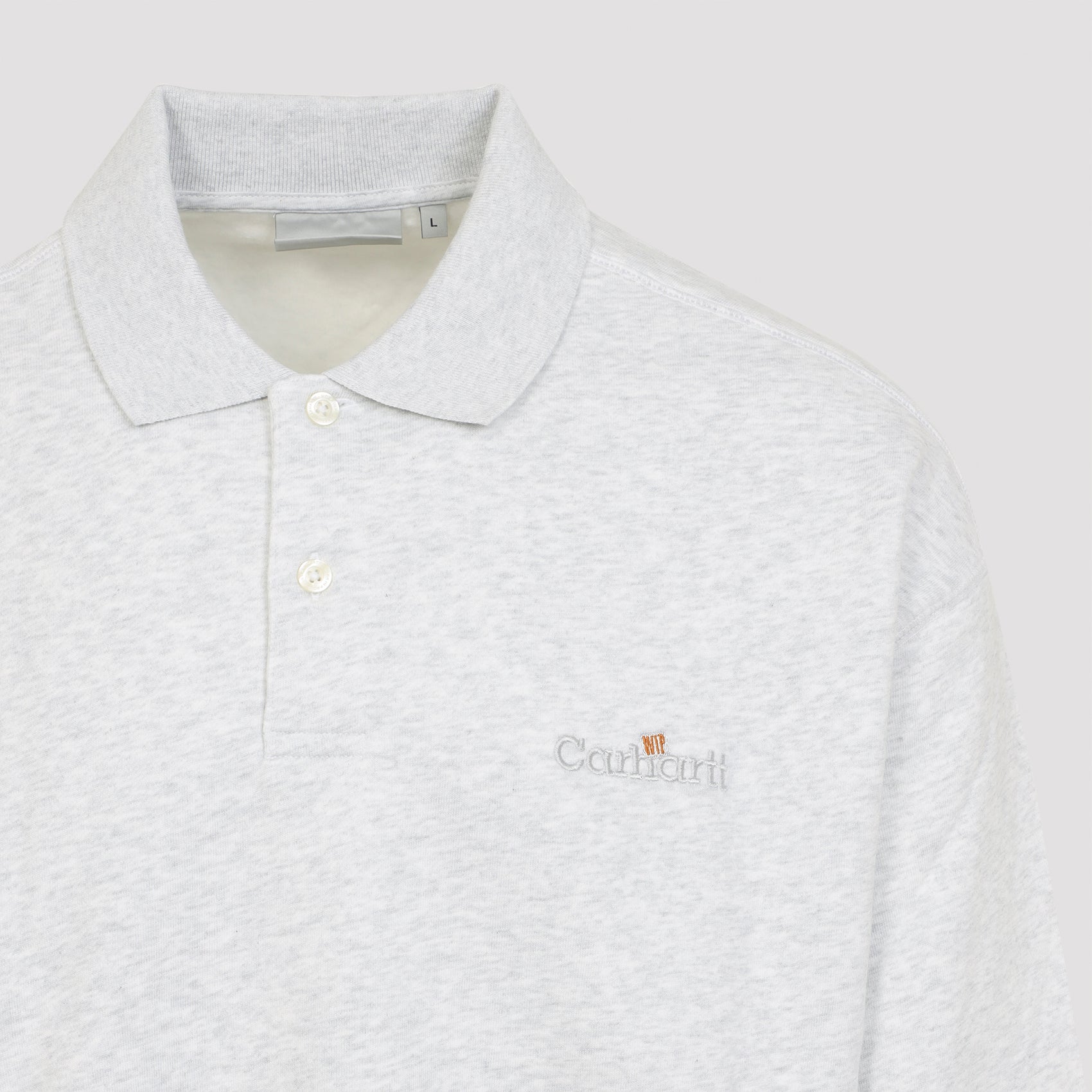 Long-Sleeve Polo Collar Sweatshirt With Embroidered Logo