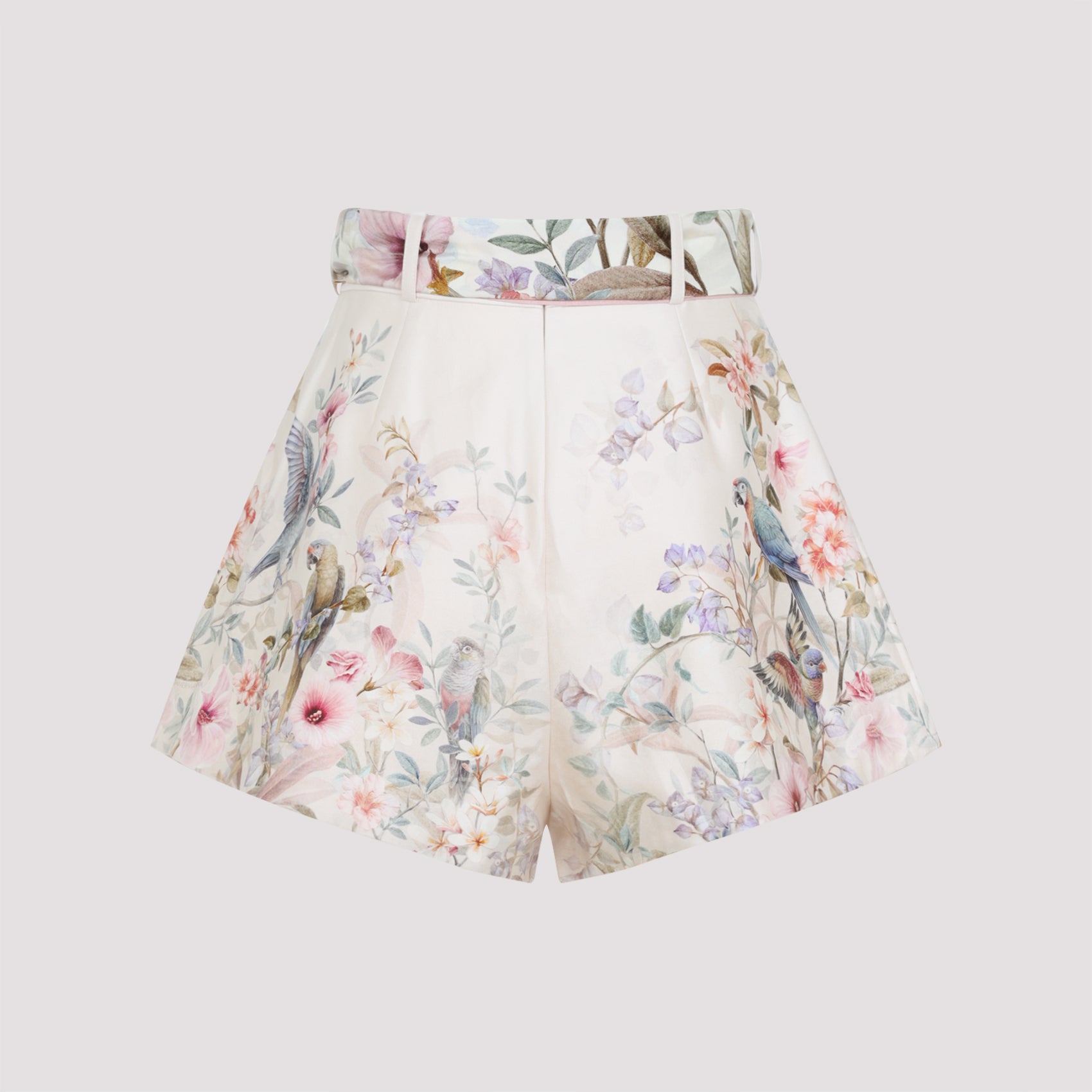 High-Waisted Bermuda Shorts With Floral