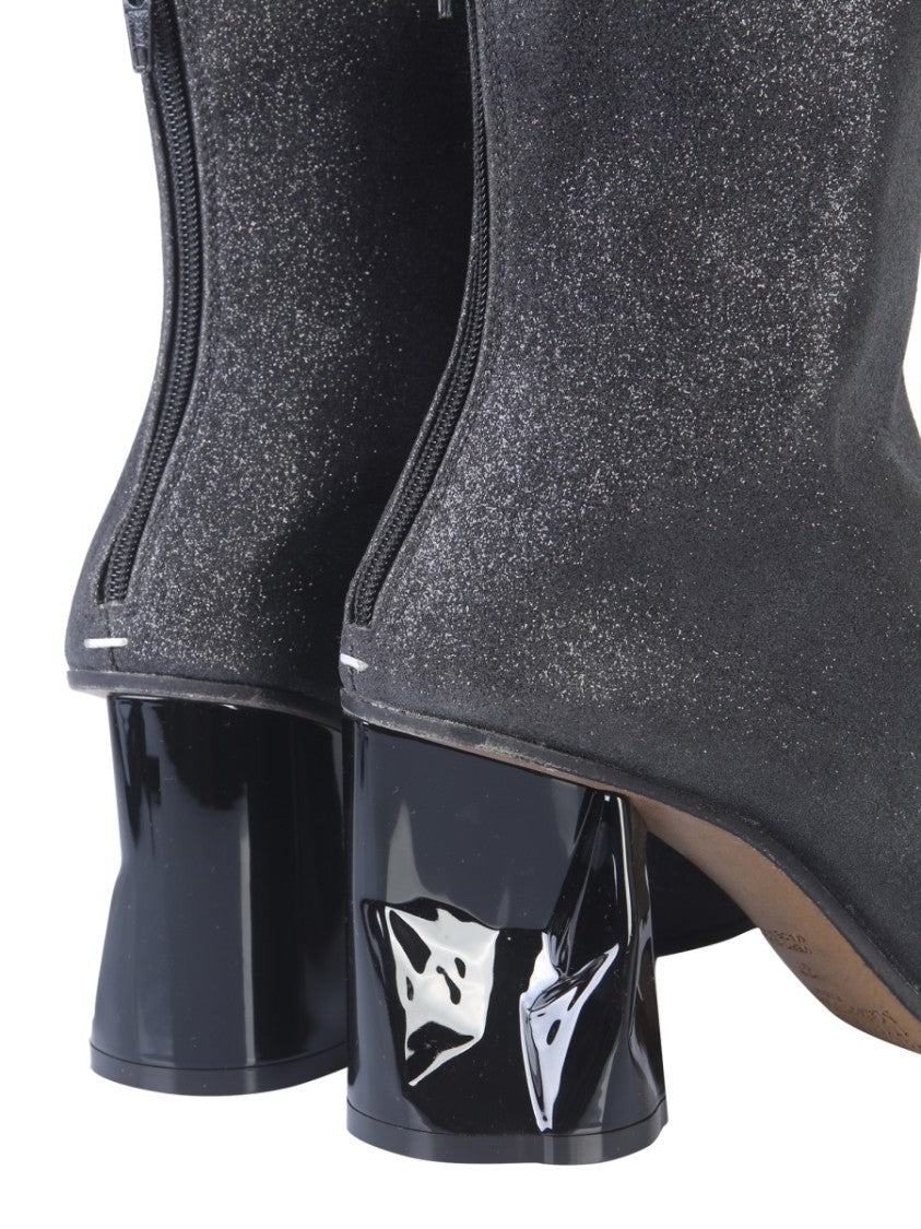 Ankle Boot With Crushed-Effect Block Heel