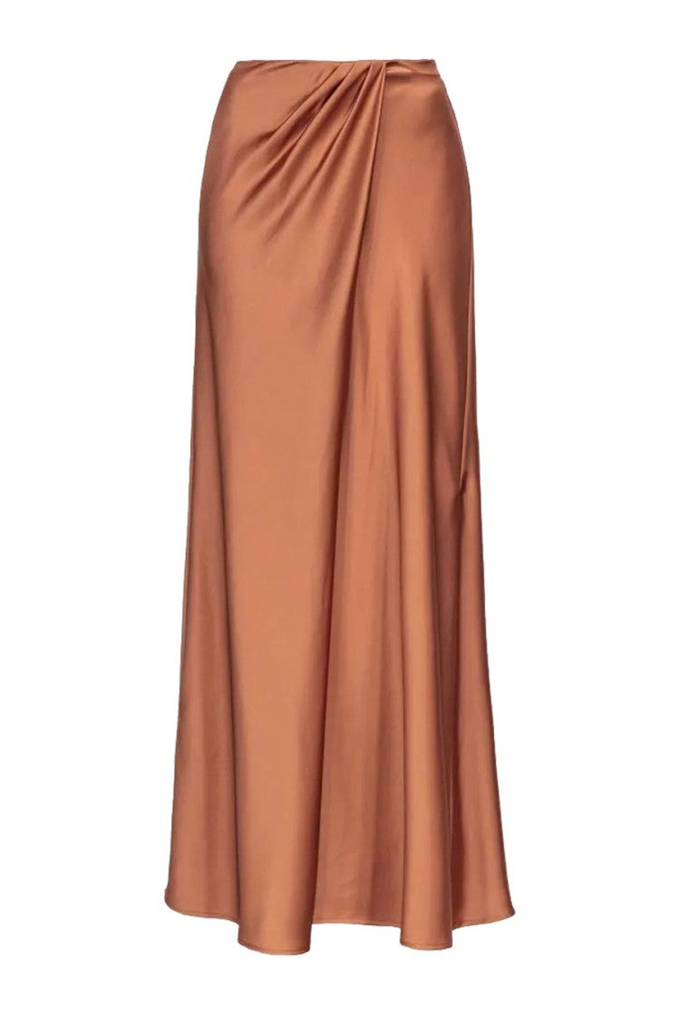 Draped Maxi Skirt in Viscose with Design