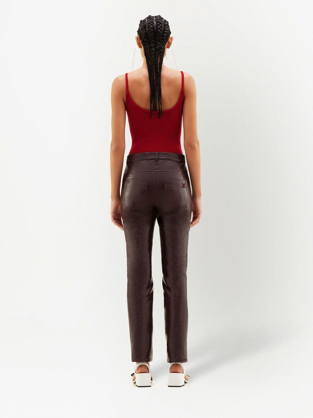 Fitted Ribbed Tank Top With Spaghetti Straps