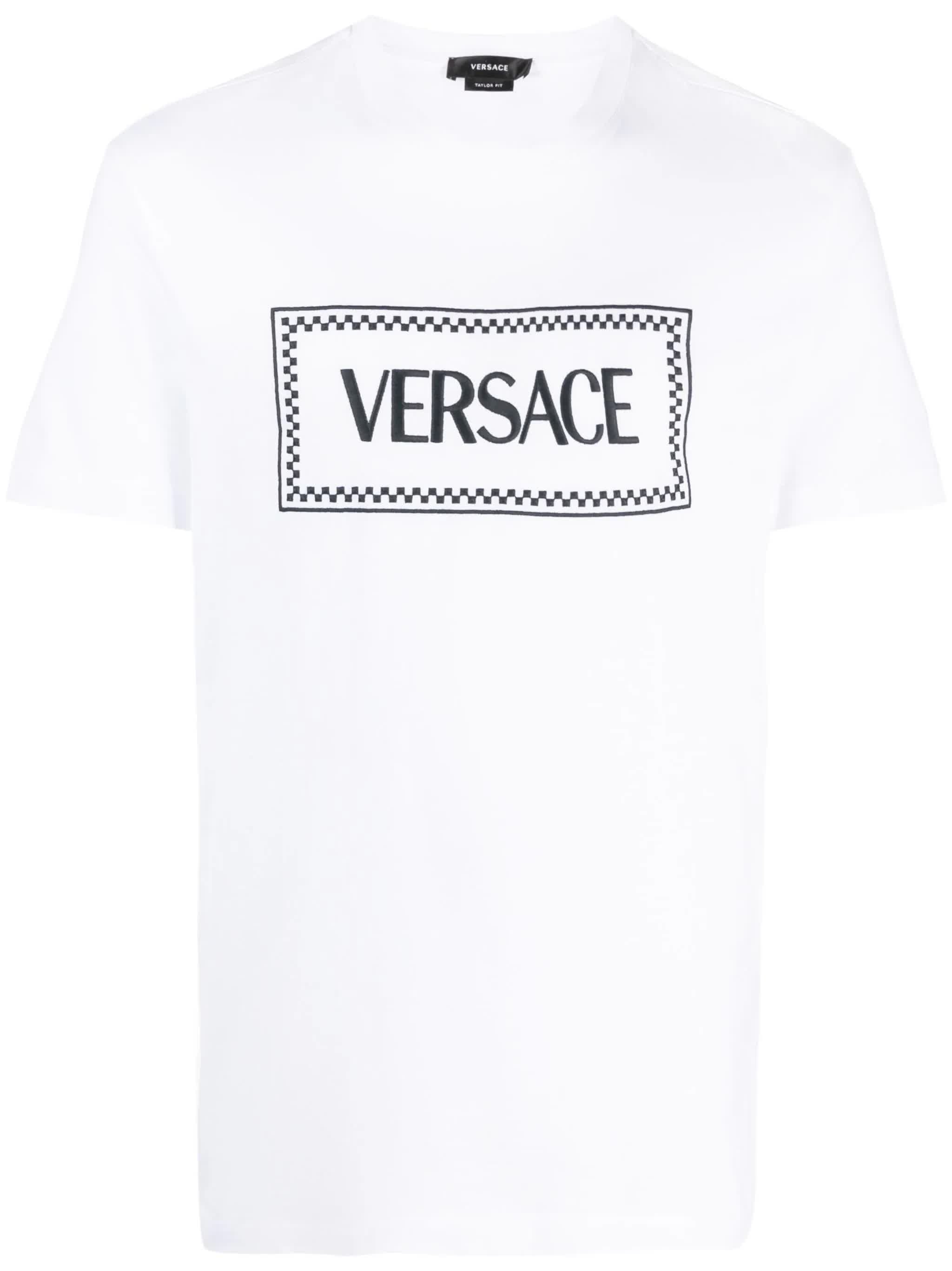 White 90s Vintage Logo Cotton T-shirt