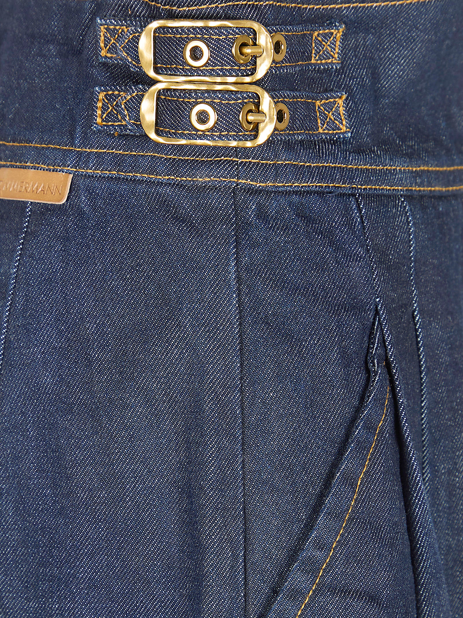 High-Waisted Denim Trousers