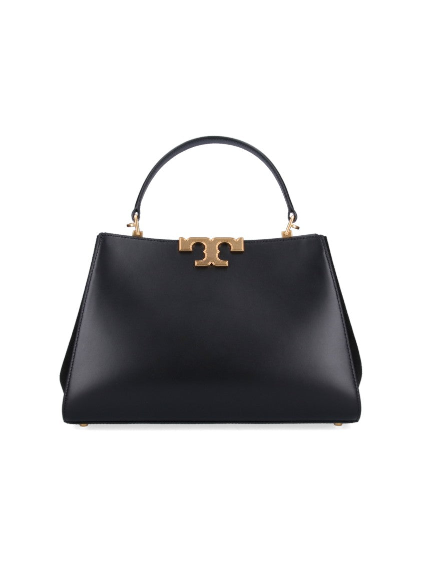"Eleonor" Large Shoulder Bag In Black Leather