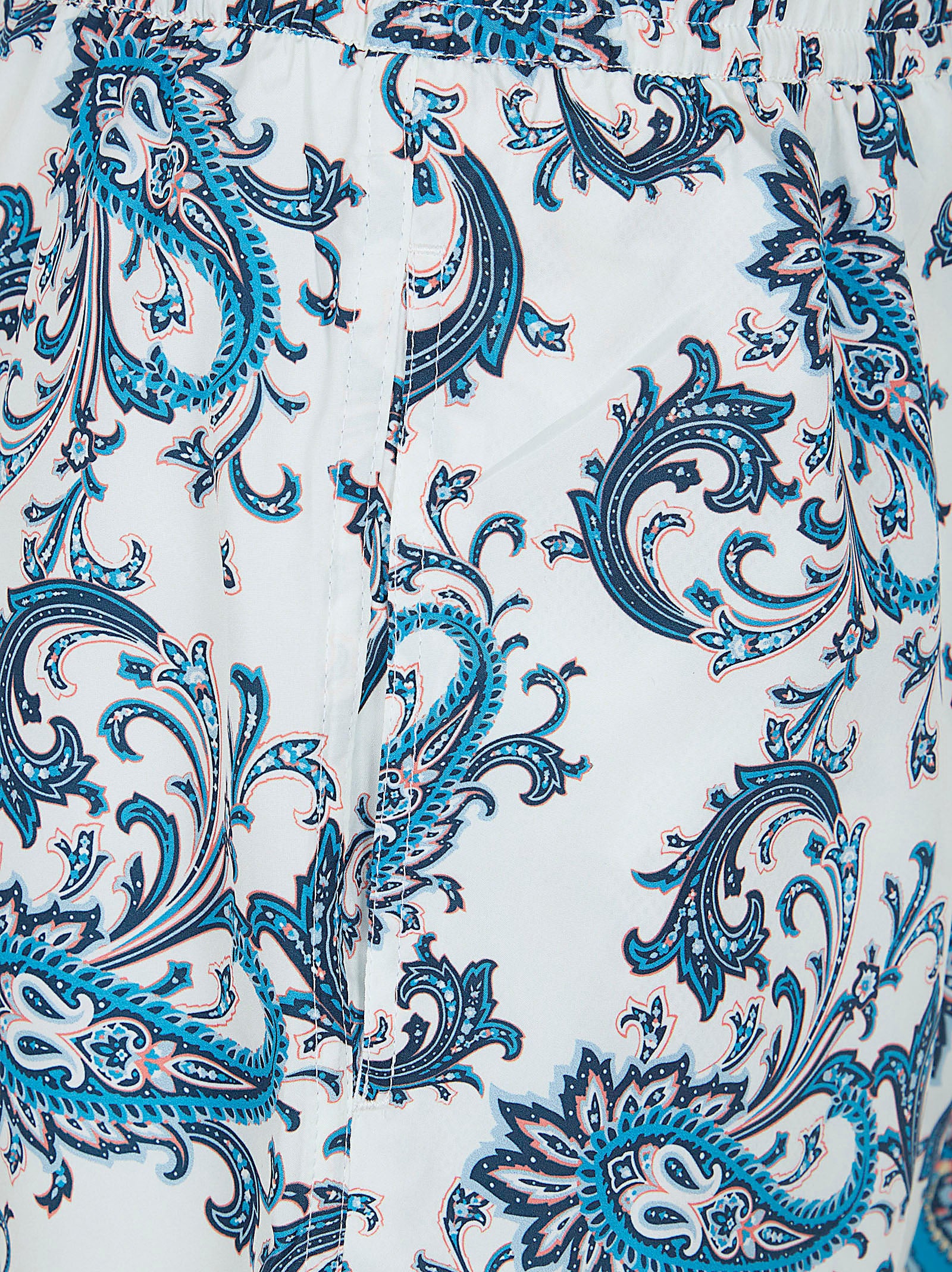 Technical Fabric Elastic Waist Floral-Paisley Swim Shorts