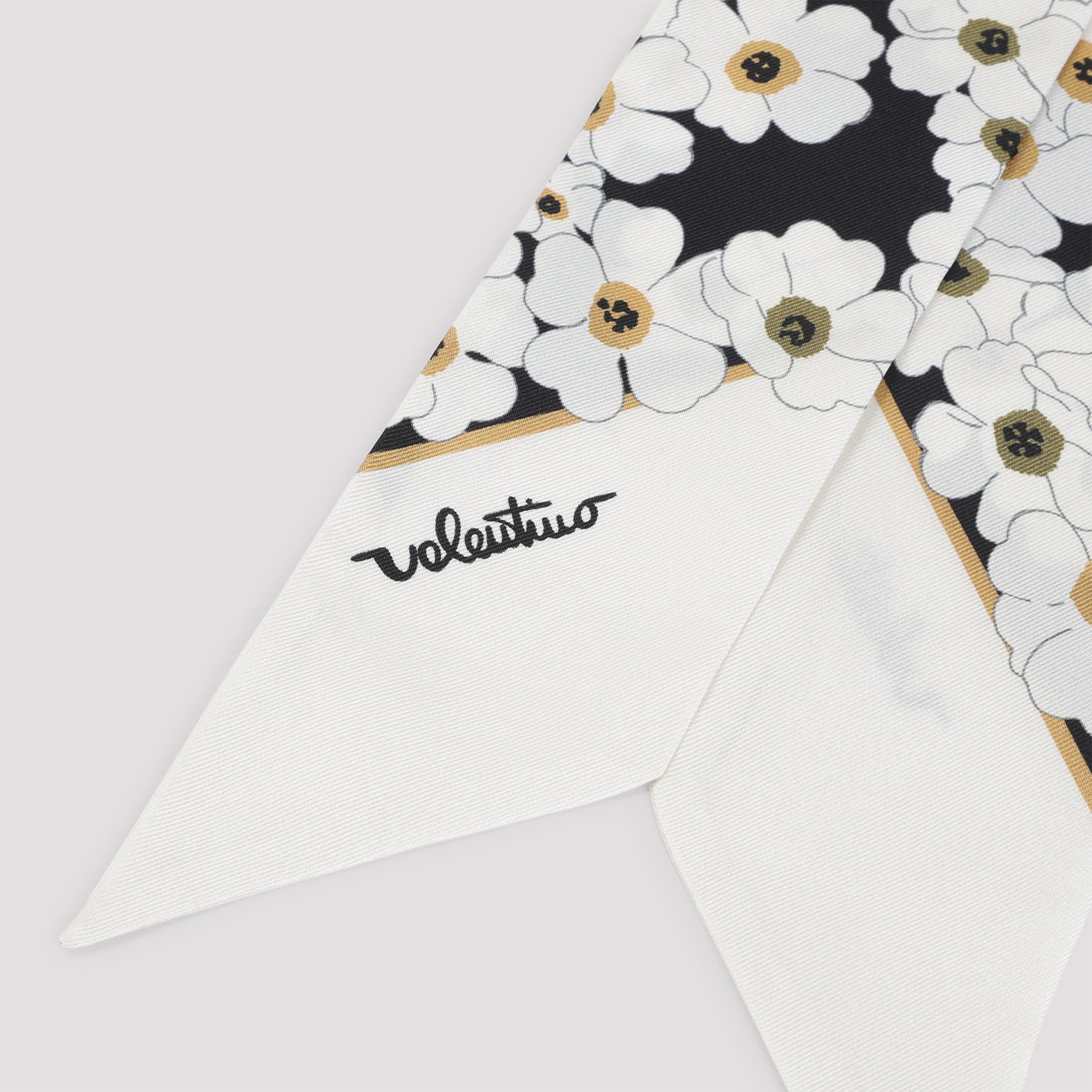 Floral Silk Scarf with Signature Logo Detail