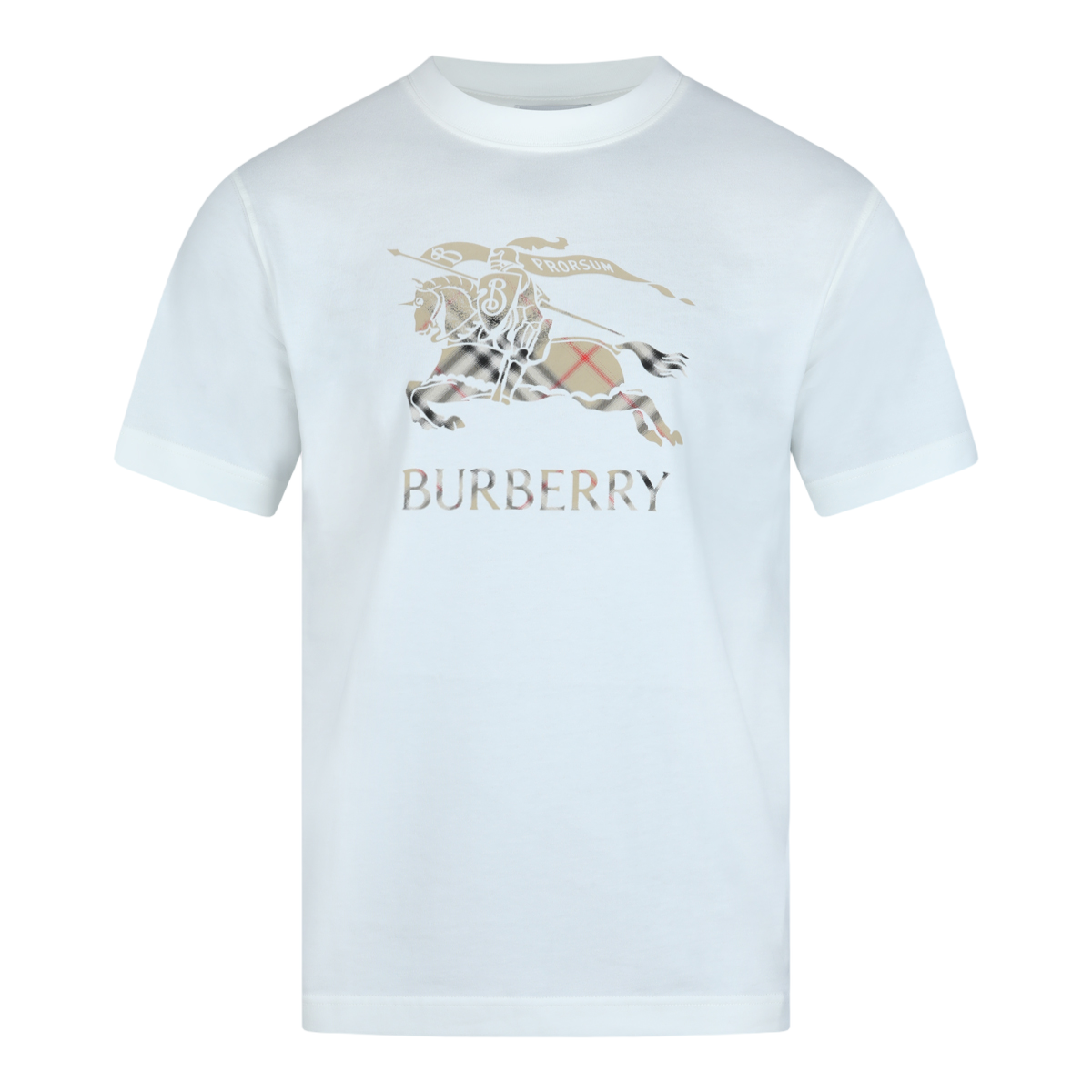 White T-Shirt with Knight Graphic