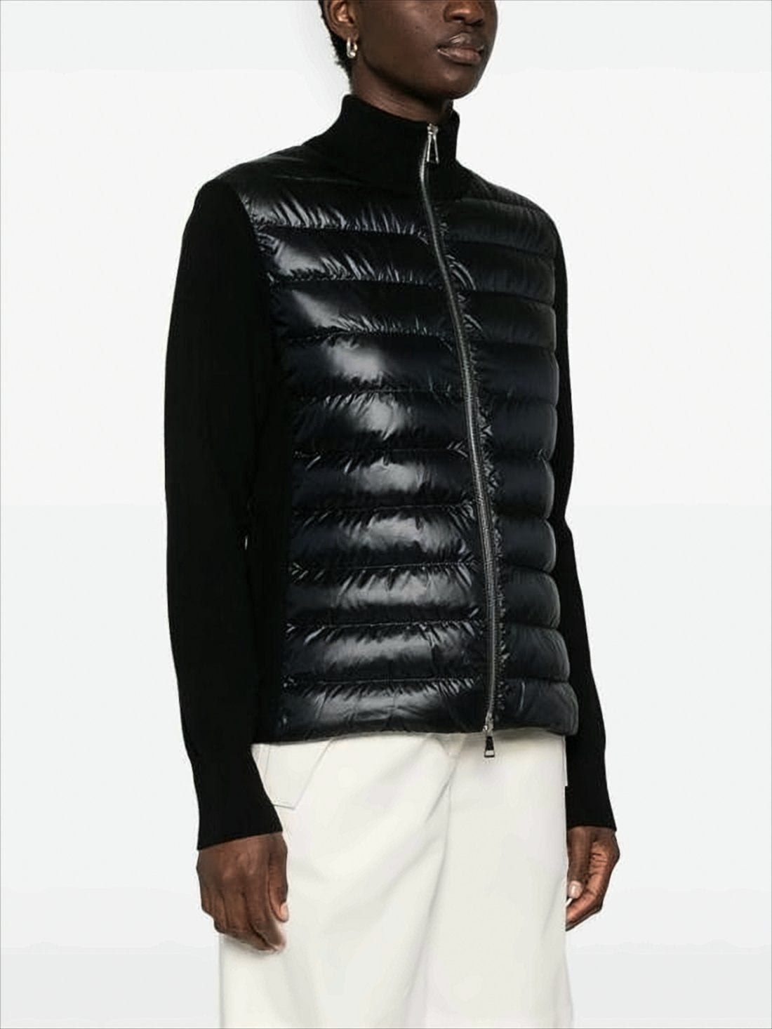 Quilted Cardigan With Sporty Elegance