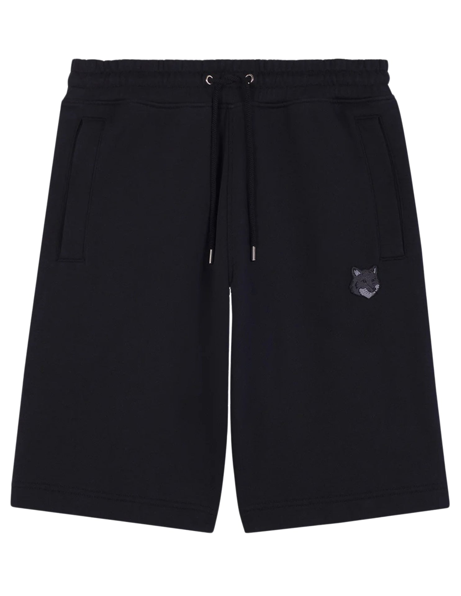 Relaxed Fit Black Shorts With Elastic Waistband And Drawstring