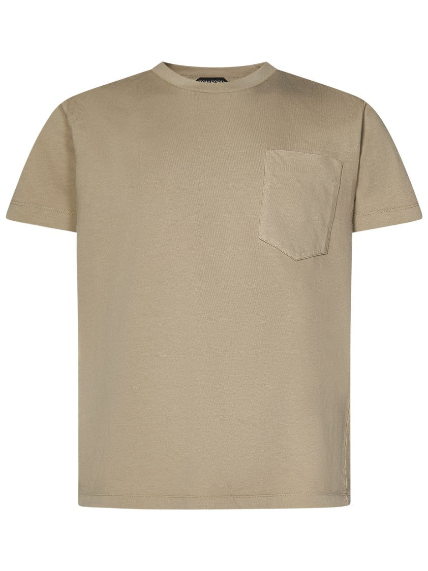 Dove Grey Cotton T-Shirt With Pocket