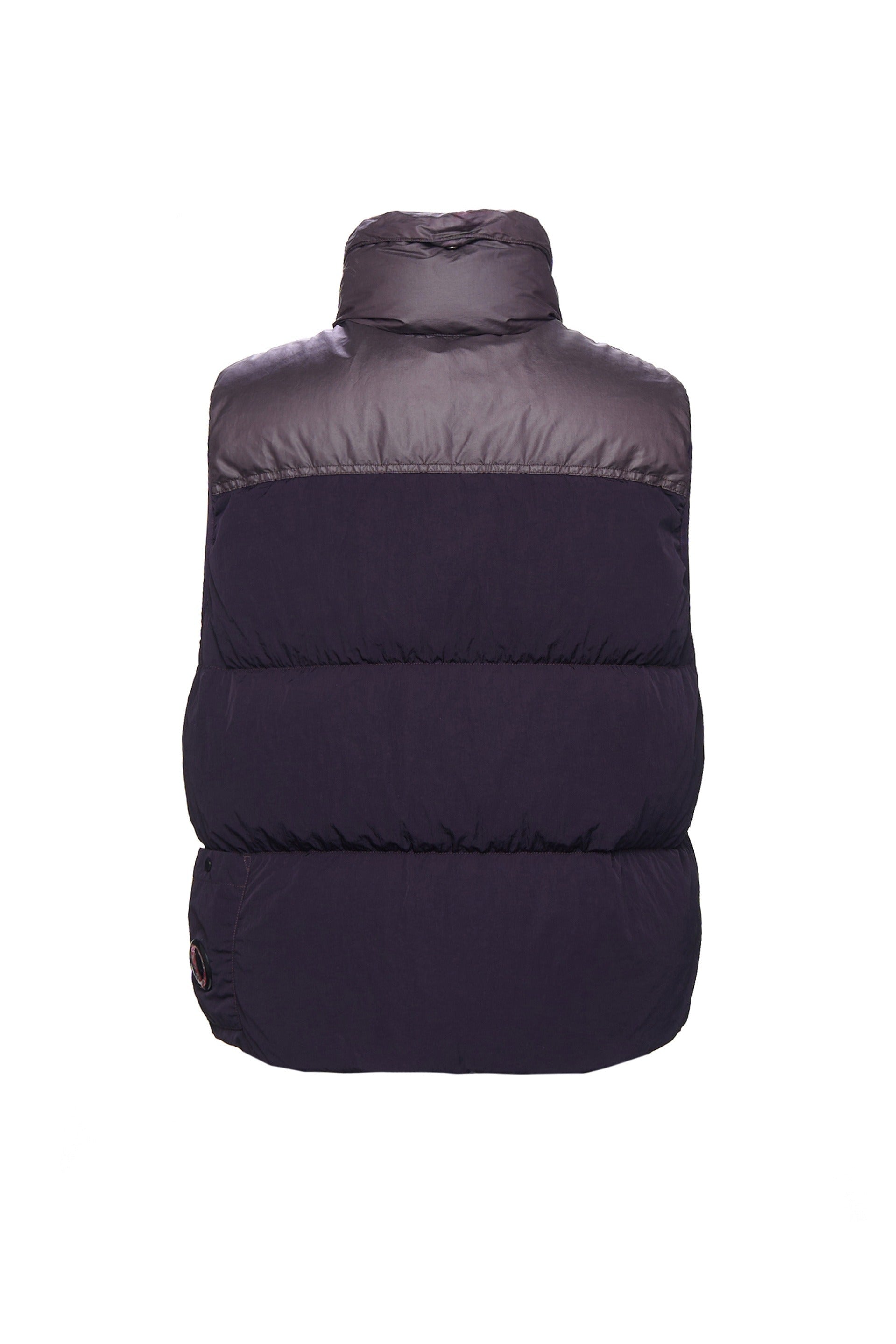 Quilted Padded Vest With High Collar And Zipper Closure