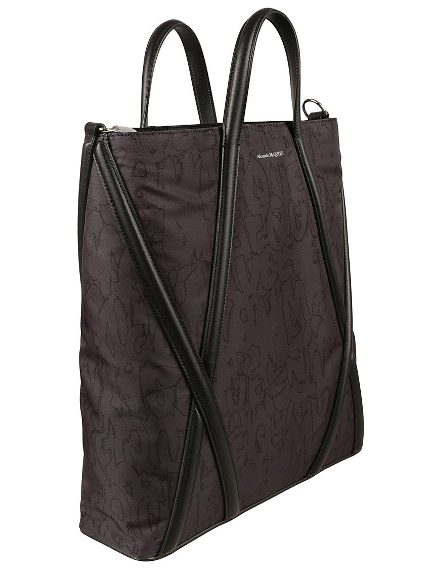 Textured Black Structured Bag