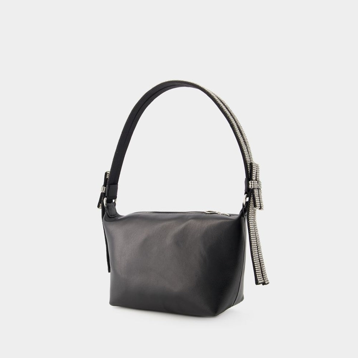 Double Bow Pouch - Leather - Black