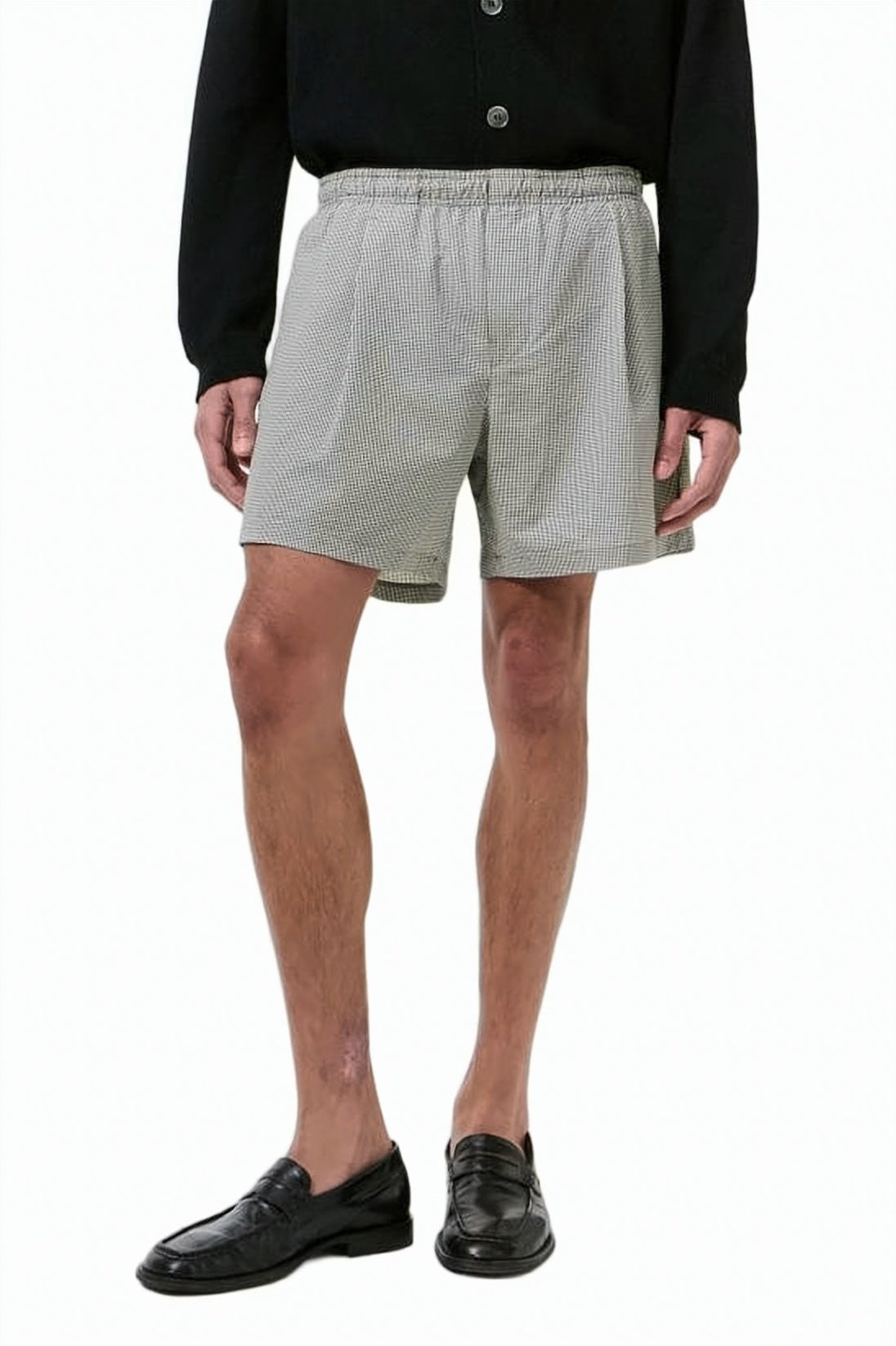 Relaxed Fit Shorts With Vertical Pinstripe Design