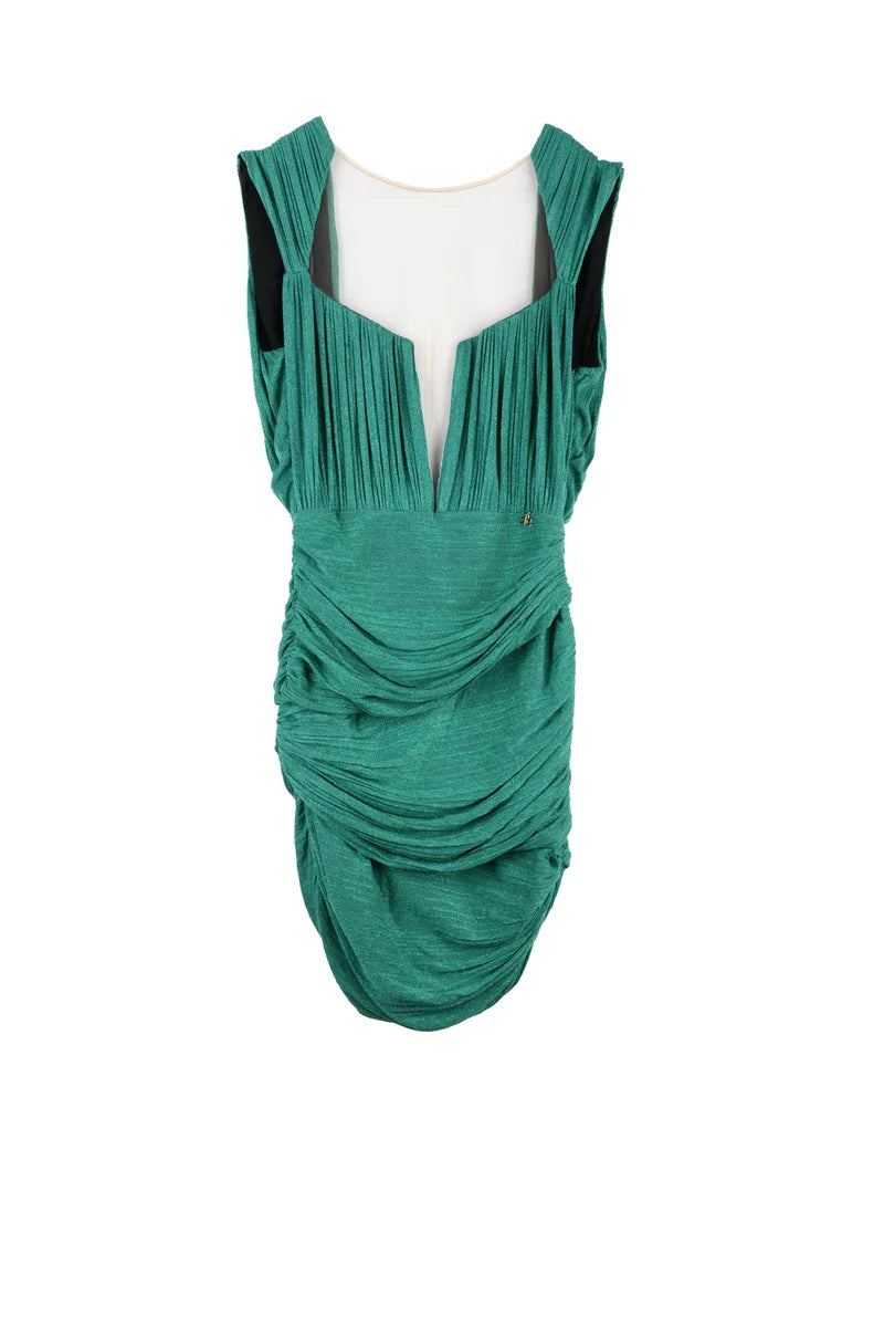 Lamé Mini Dress - Green