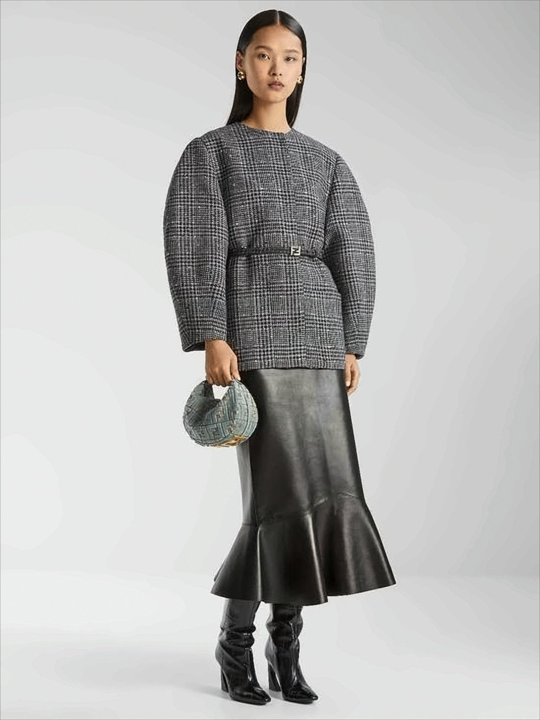Crescent-Shaped Shoulder Bag In Plush Velvet