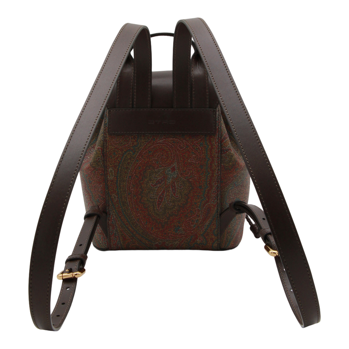 Textured Leather Backpack with Paisley Pattern