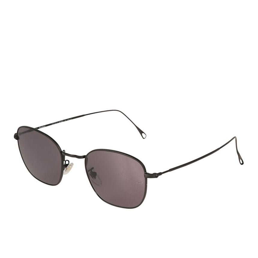 Backy Rectangular Black Metal Sunglasses with Adjustable Nose Pads