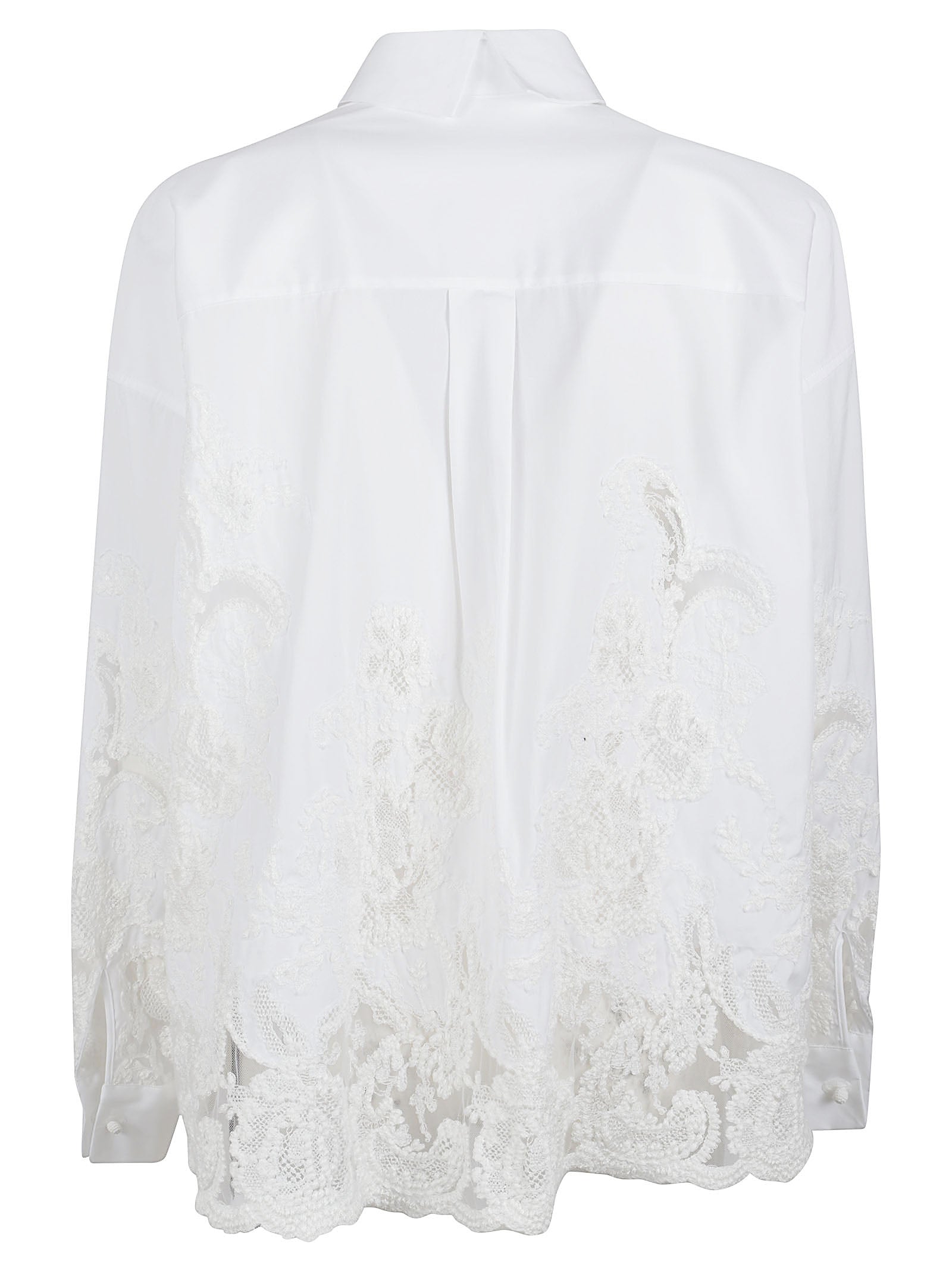 Classic Lace-Detail Shirt with Cropped Silhouette