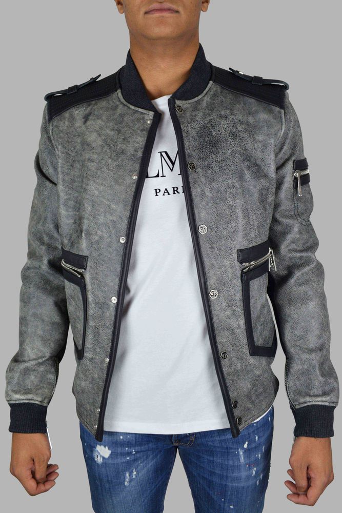 Aged Gray Leather Jacket
