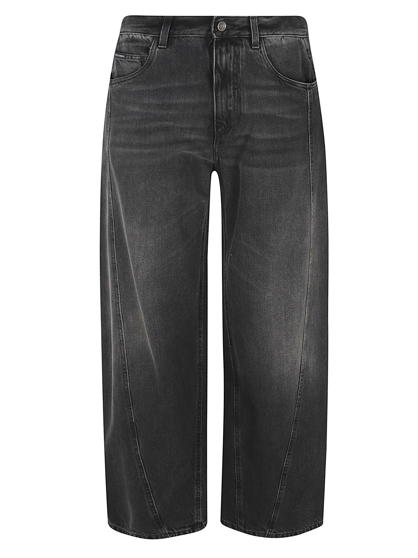 Washed Black Denim Trousers