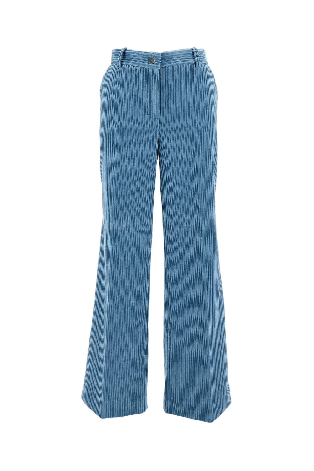 Tailored Clear Blue Trousers With Polished Finish