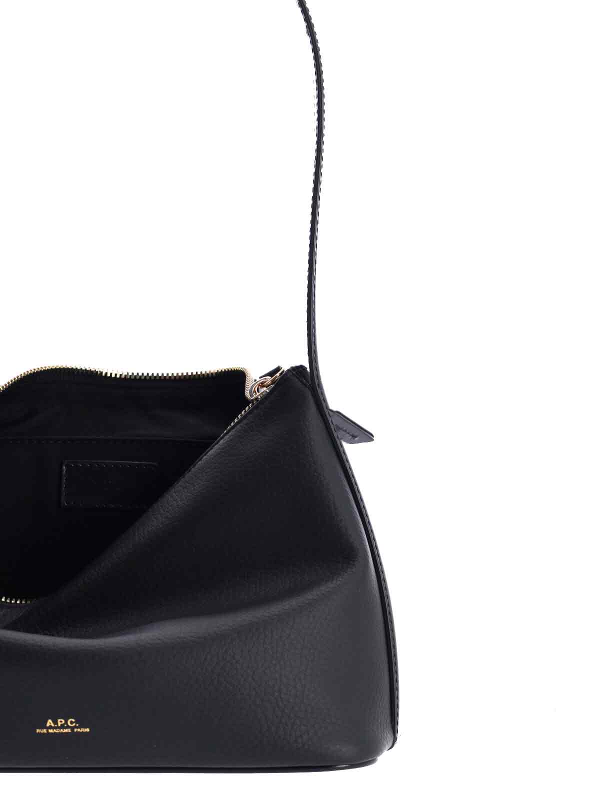 Rectangular Black Leather Shoulder Bag