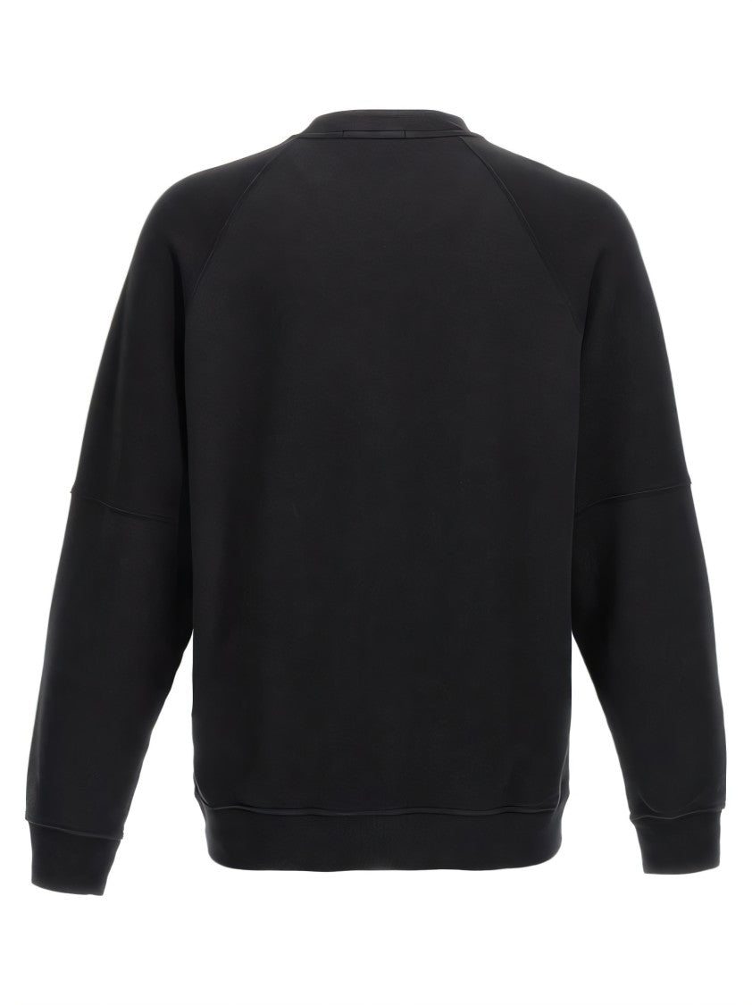 Long-Sleeve Black Crew Neck Top With Raglan Sleeves