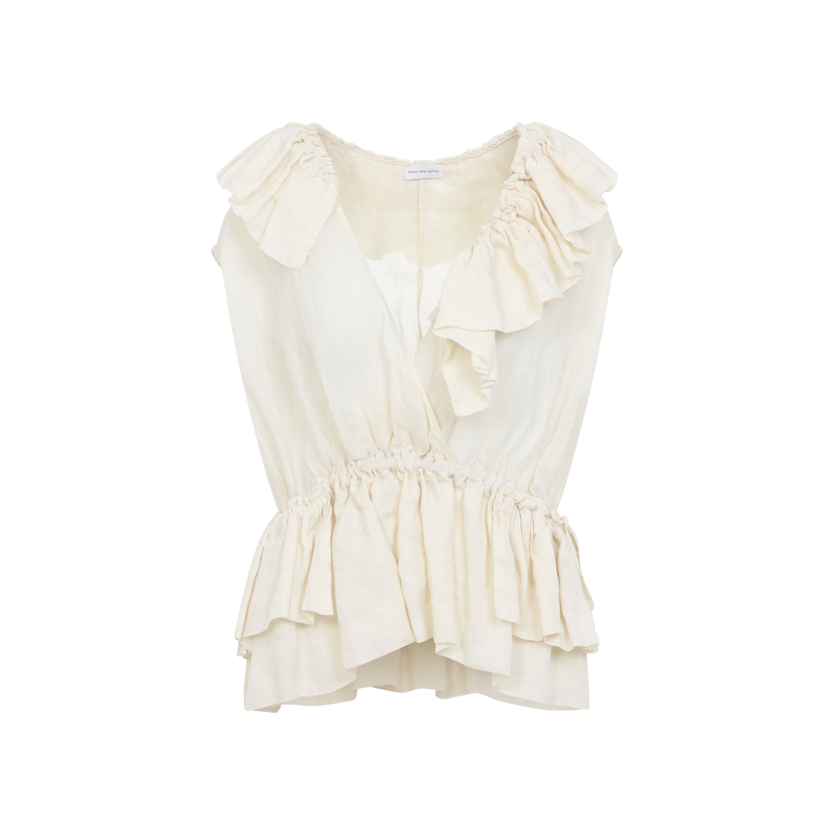 Sleeveless Ruffled Peplum Top
