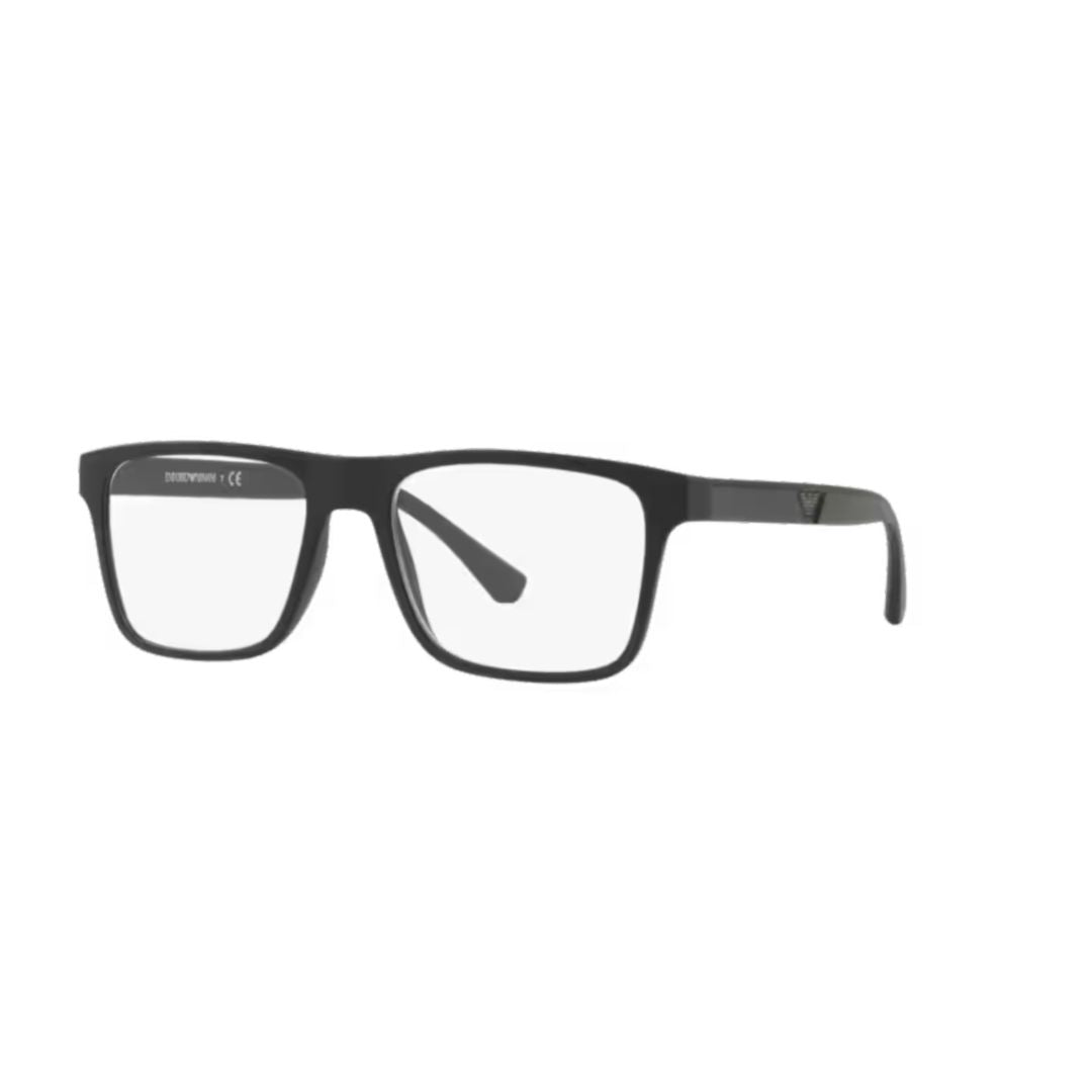 0ea4115 Rectangular Matte Black Eyeglasses with Logo Detail