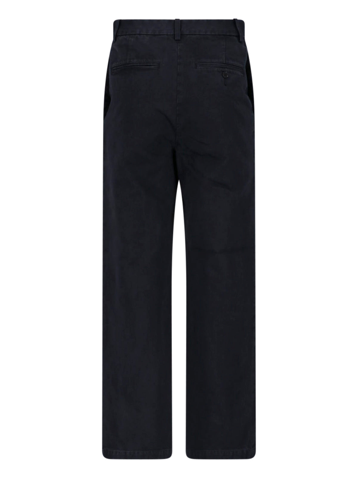 Black Straight-Leg Mid-Rise Tailored Trousers