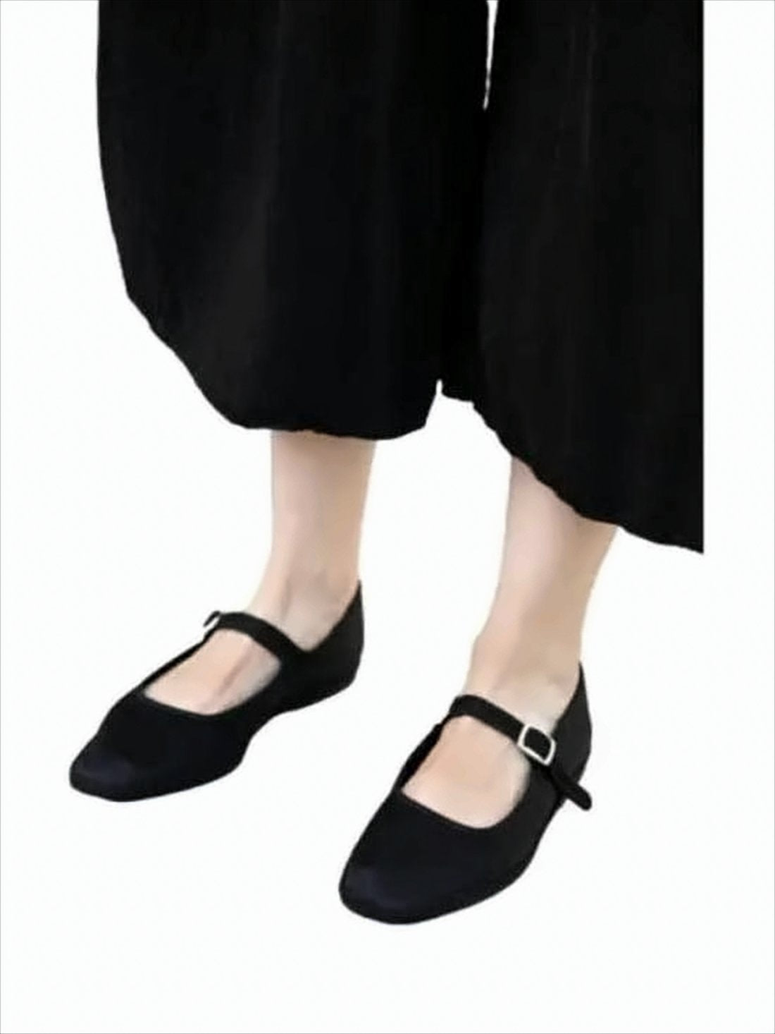 Satin-Finish Pointed-Toe Flat Shoes with Single Strap