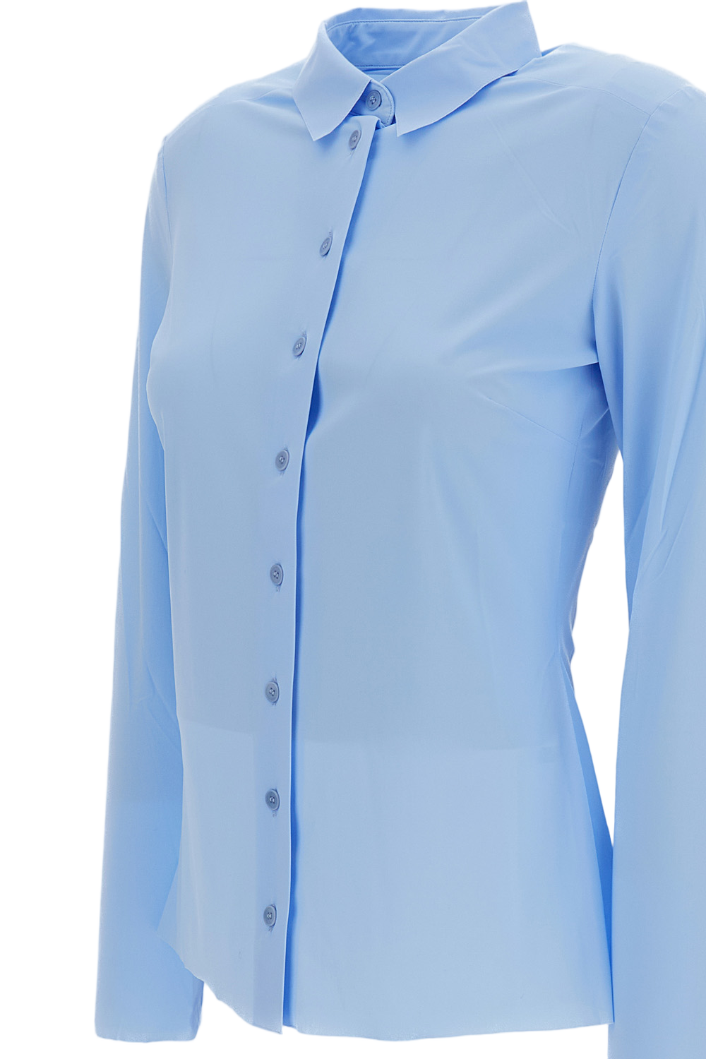 Clear Blue Button-Down Shirt with Classic Collar