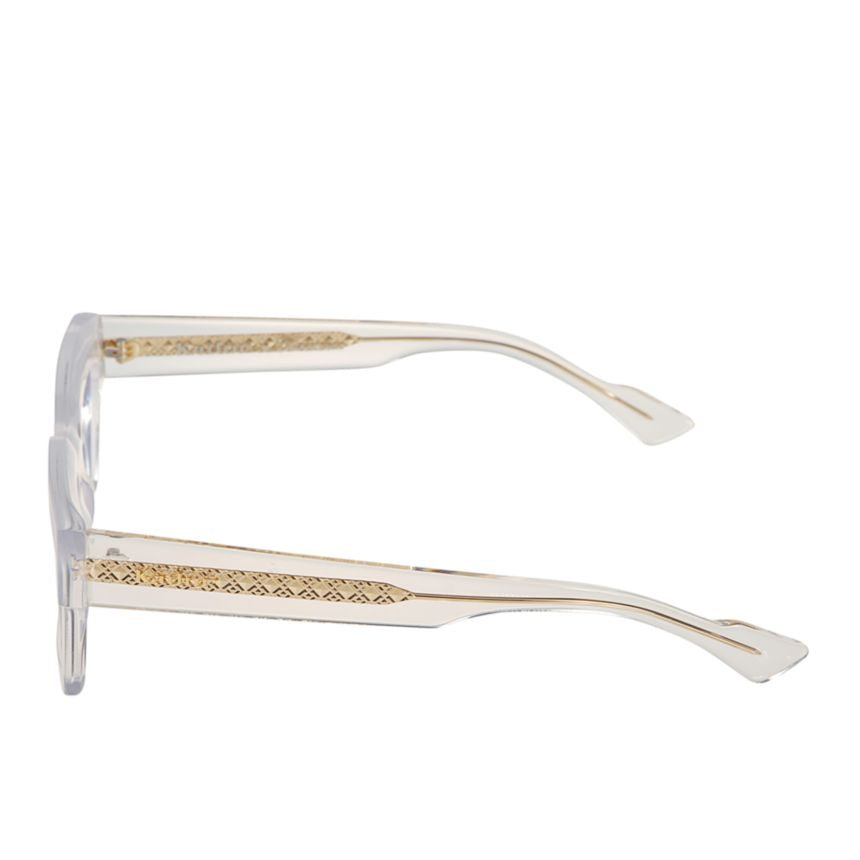 Smart Translucent Rectangular Sunglasses with Gold Detailing