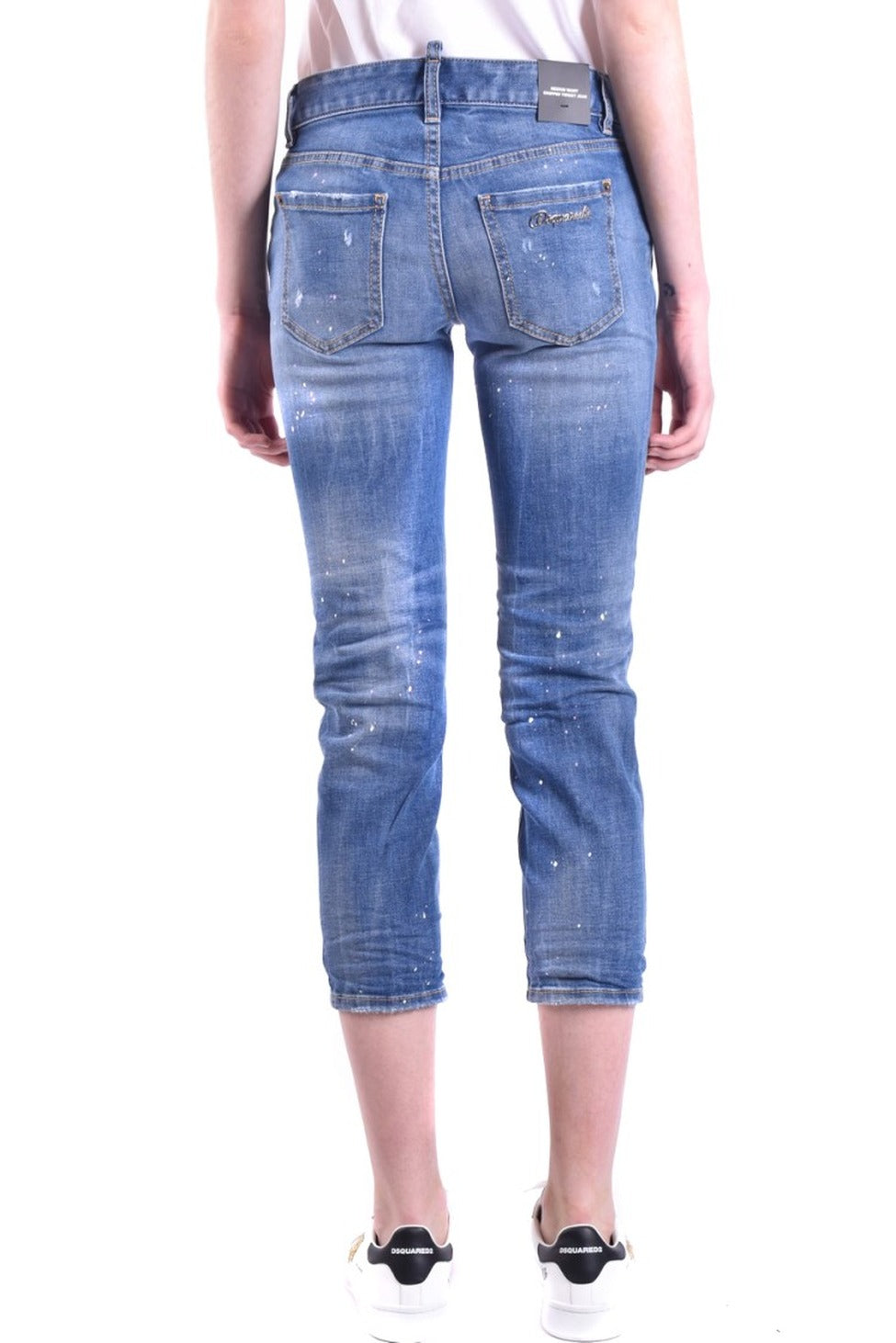 Distressed Denim Cropped Jeans