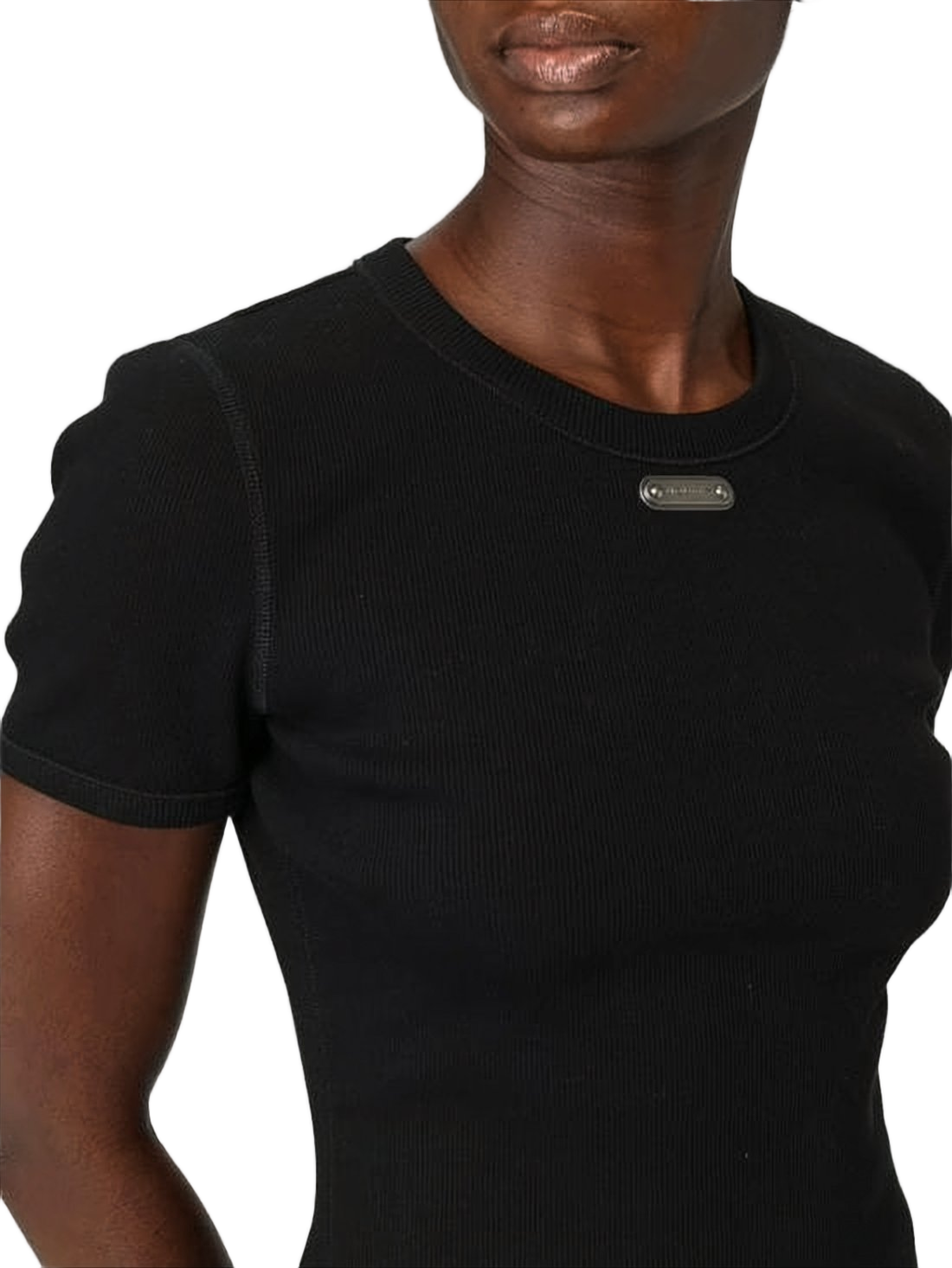 Fitted Ribbed Black Top