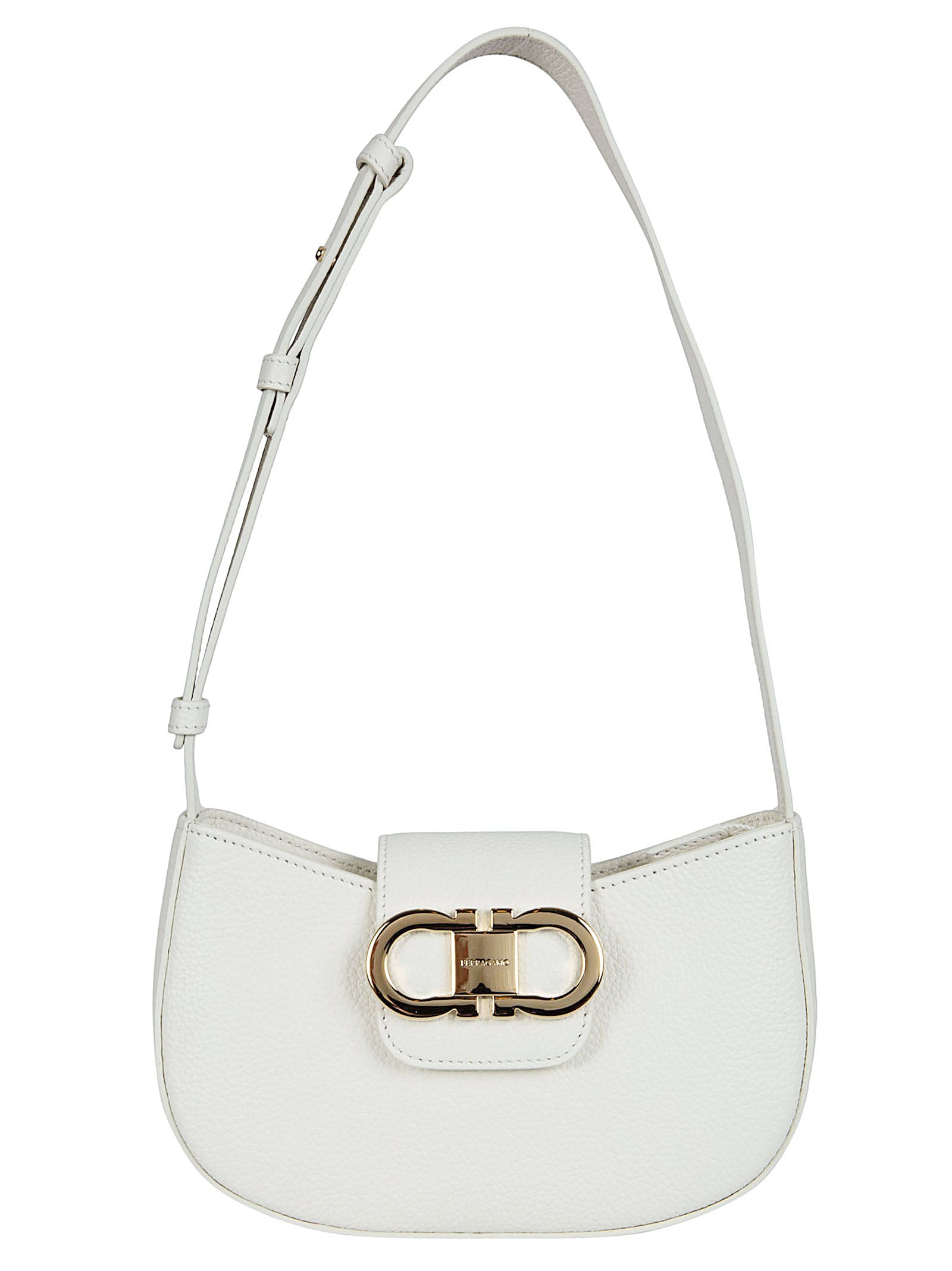 Structured Shoulder Bag with Gold-Tone Gancini Detail