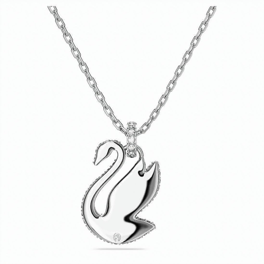 Swan-Shaped Crystal Pendant Necklace