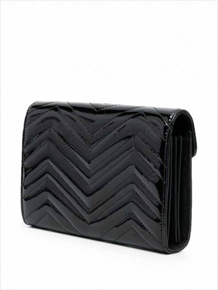 Chevron Quilted Patent Leather Shoulder Bag