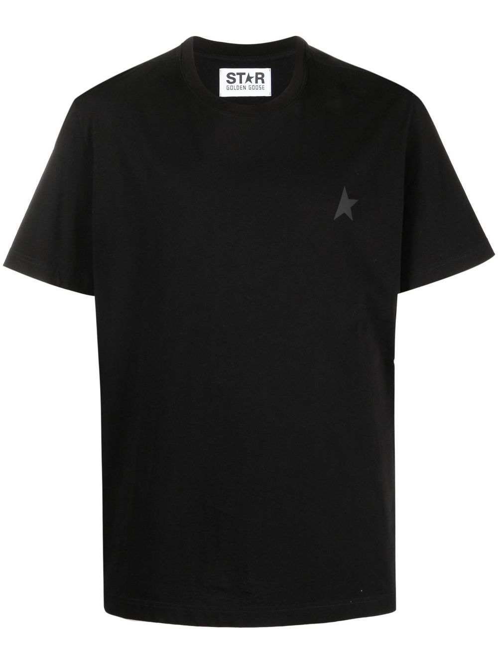 Black Short-Sleeve T-Shirt with Star Emblem