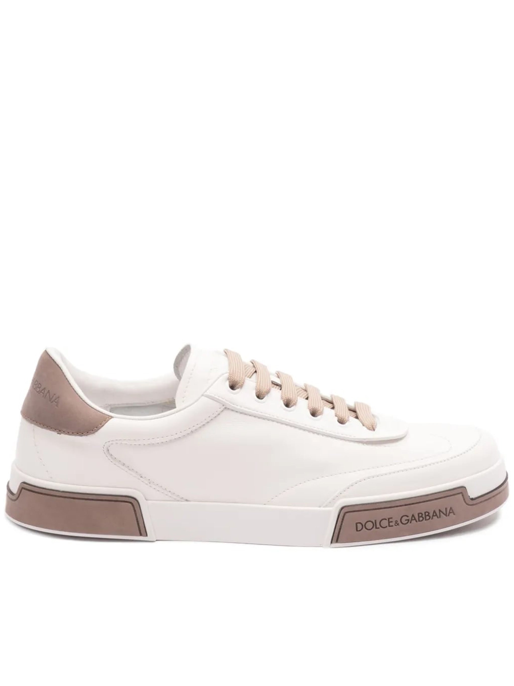 Beige Francesinha Debossed Logo Heel Sneakers
